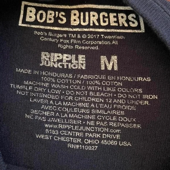 BOB’S BURGERS Unisex Tina Belcher Loves Butts Silhouette T-Shirt size Medium - Picture 3 of 9